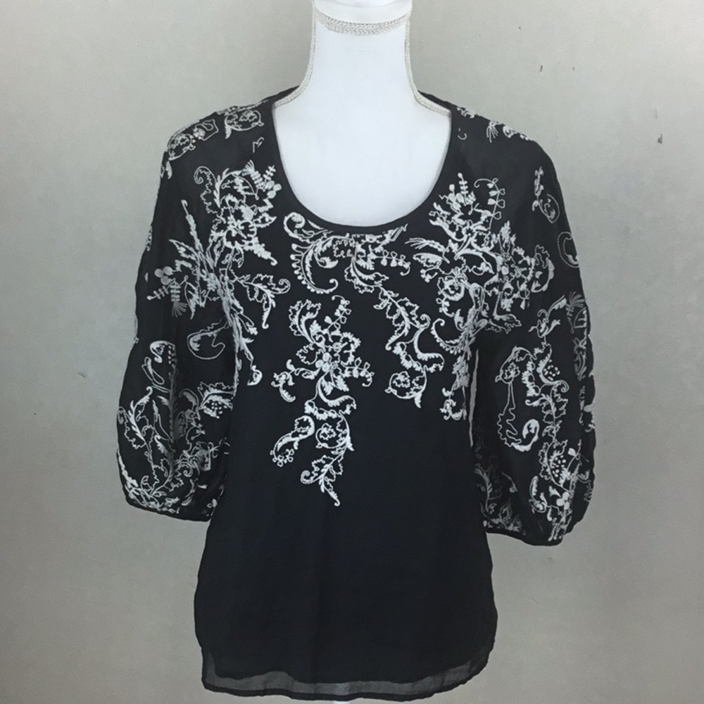 Anthropologie Edme & Esyllte Embroidered Top